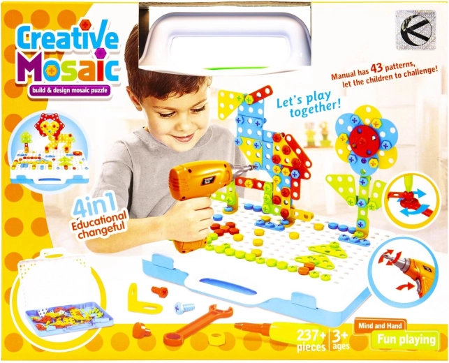 Set creativ educativ pentru înșurubare în valiză cu unelte - 1 bucată