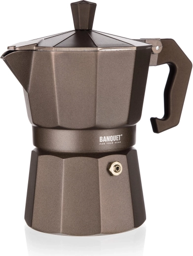 cafetieră moka BANQUET CAMPI 6 cești, maro închis