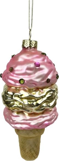 Decorațiune de Crăciun înghețată din sticlă 13,5 cm