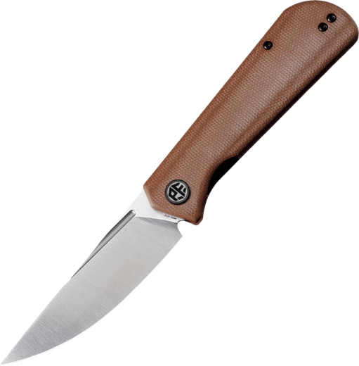 Cuțit pliabil PETRIFIED FISH Viking, lamă satinată 9,2 cm, micarta maro