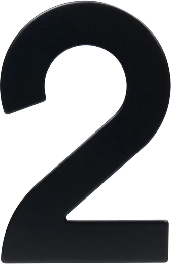Număr de casă 2, 95 mm, inox, negru mat