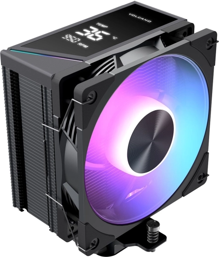 Răcitor CPU cu aer Modecom Volcano 0C T102 cu LCD și ARGB 120 mm, negru