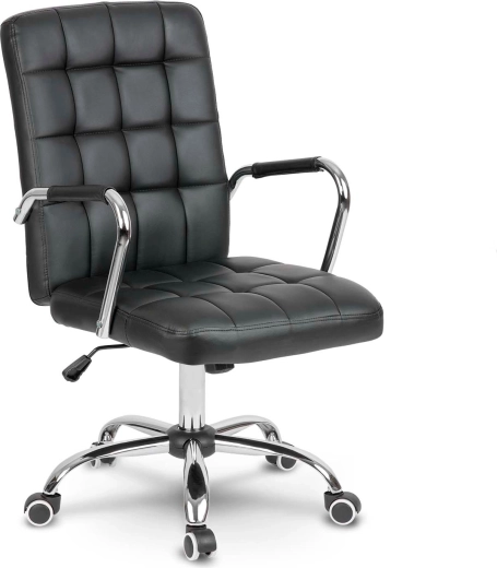 Scaun de birou Benton negru din piele ecologică
