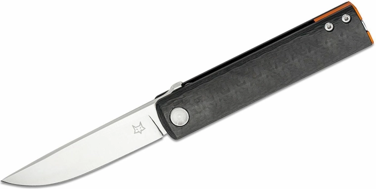 Fox Knives FX-543 CFO Chnops cuțit de buzunar 7,5 cm, negru/portocaliu, fibră de carbon