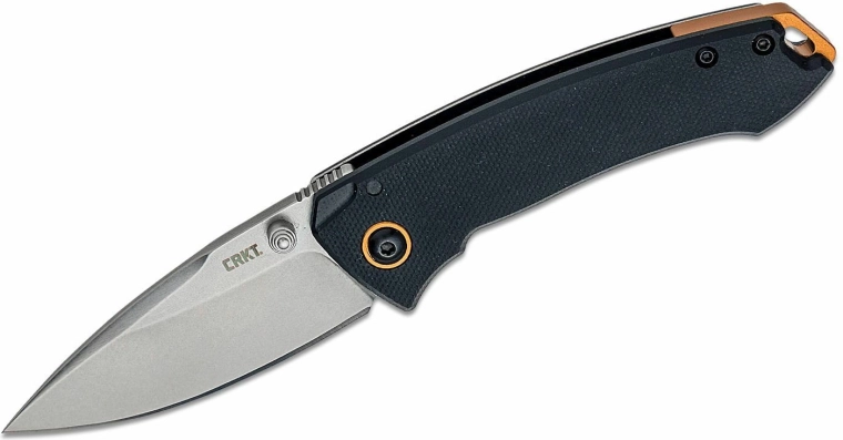 CRKT Tuna Compact cuțit de buzunar argintiu 6,9 cm Stonewash, G10 negru