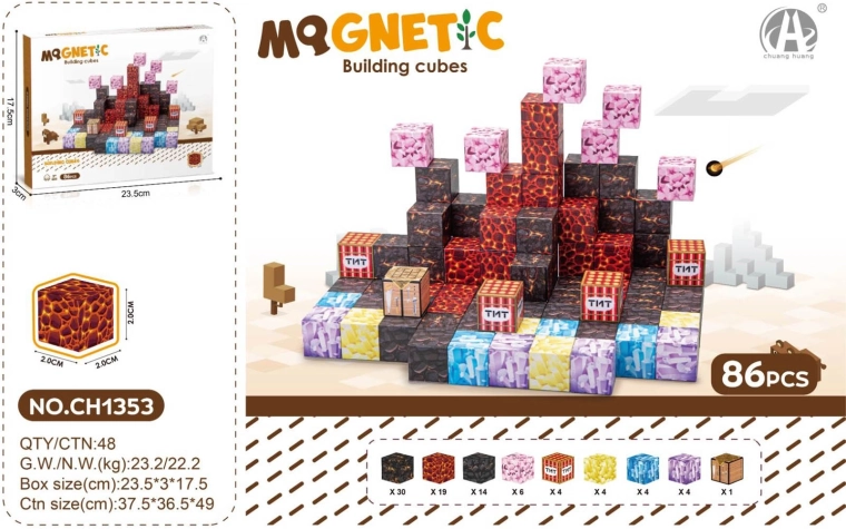 Cuburi magnetice 3D – set 86 buc.