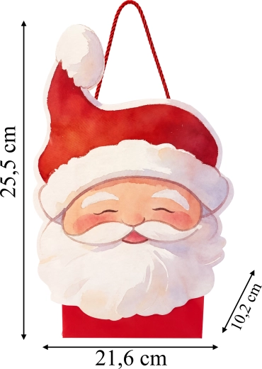 Pungă cadou cu motiv Santa Claus - 1 bucată