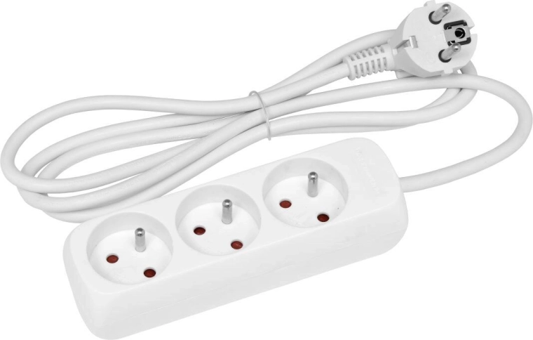 Prelungitor 1,5 m cu 3 prize, alb