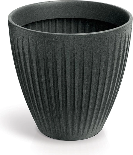 ghiveci latia round midl 48 cm granit negru