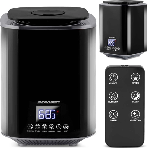 Umidificator de aer cu ultrasunete BERDSEN cu ionizare și aromaterapie, negru