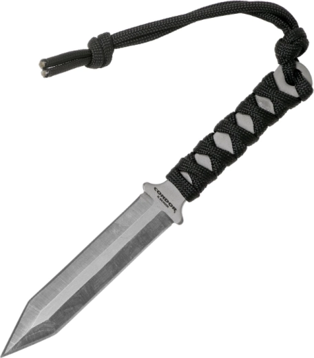 Cuțit de gât Condor Gladius 8 cm cu paracord și teacă din plastic