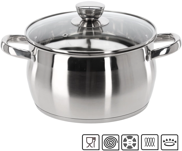 Oală din inox cu capac Belly 4 l 22 cm