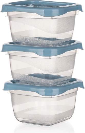 Set de cutii pătrate pentru alimente 0,1 l CULINARIA, nordic blue, 3 buc