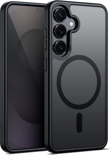 Carcasă hibridă mată magnetică MagSafe pentru Samsung Galaxy S25 – neagră