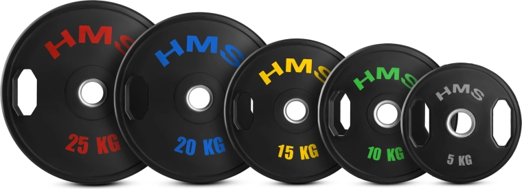 Set de discuri olimpice cauciucate HMS TOG 2 × 5 kg