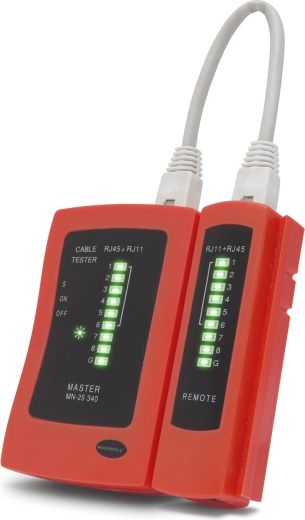 Tester pentru cabluri de rețea și telefonice RJ11, RJ12 și RJ45