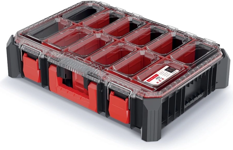 Organizator MSX 54,3 × 39 × 12,6 cm negru cu capac din policarbonat