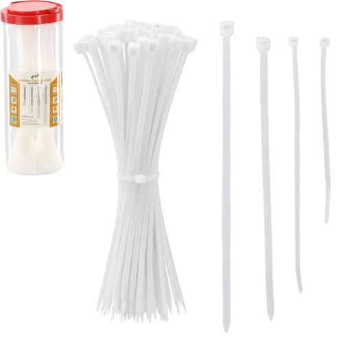 Set de coliere de cablu din nailon în tub, 450 buc – mix de dimensiuni, rezistente la UV