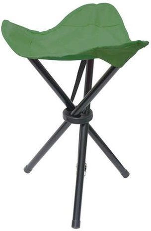 Scăunel pliabil cu trei picioare – scaun de camping, capacitate 80 kg, verde