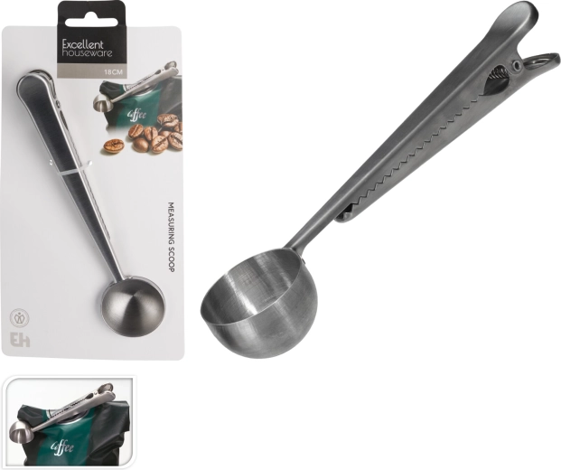 Lingură de măsurare pentru cafea cu clips – negru mat