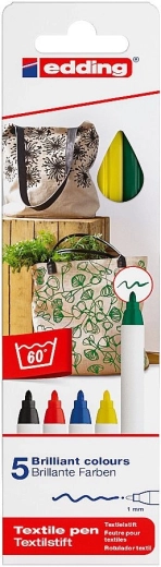 Markere pentru textile Edding 4600 – set 5 culori de bază