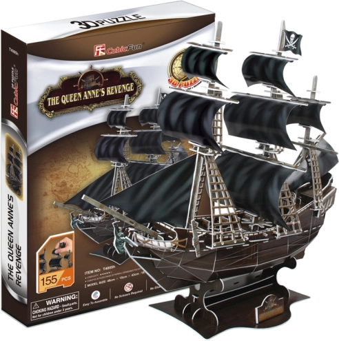 CubicFun puzzle 3D corabie de pirați Queen Anne's Revenge – 180 piese