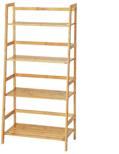 Raft din bambus, 4 niveluri, 57 × 30 × 120 cm