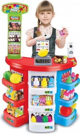 Supermarket pentru copii cu casă de marcat și scanner 51 × 27 × 78 cm