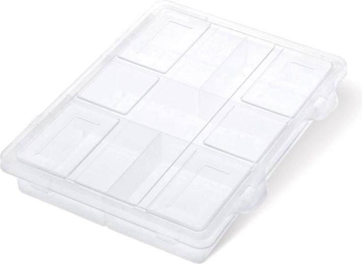 Organizator din plastic Knox 200 × 160 × 35 mm, transparent, 5 compartimente