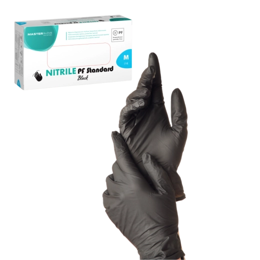 Mănuși negre din nitril de unică folosință M