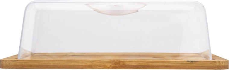 Tavă de servire din bambus cu capac transparent 25 × 19,5 cm
