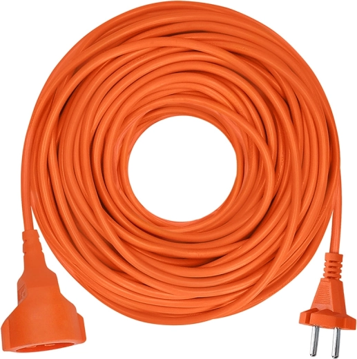 Prelungitor mobil Solight cu mufă, 25 m, 2×1,5 mm², portocaliu