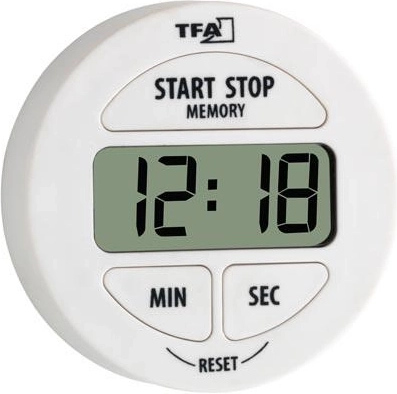 Cronometru digital de bucătărie cu funcție de stopwatch, alb