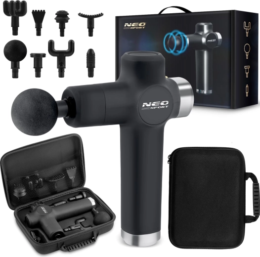 Pistol de masaj NEO SPORT NS-501, 8 capete, negru