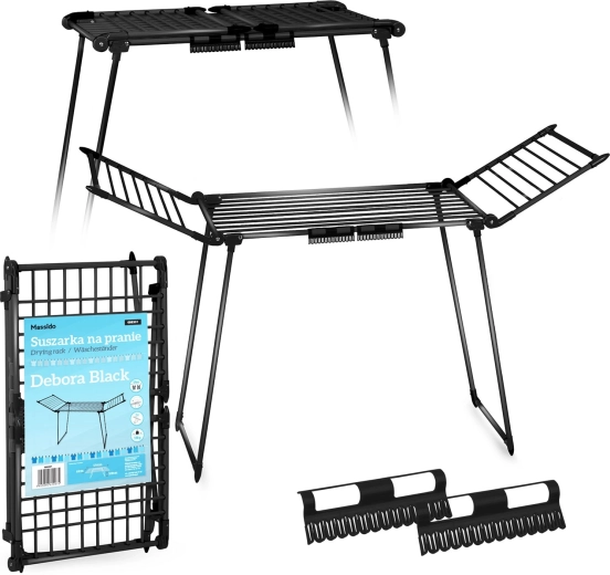 Uscător de rufe pliabil tip stand Debora Slim Black 19 m