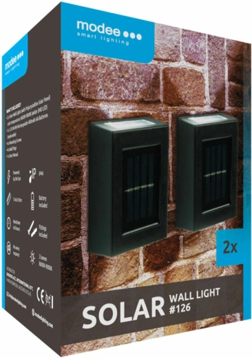 Lampă LED solară de perete Modee Lighting pentru exterior, 2 buc.