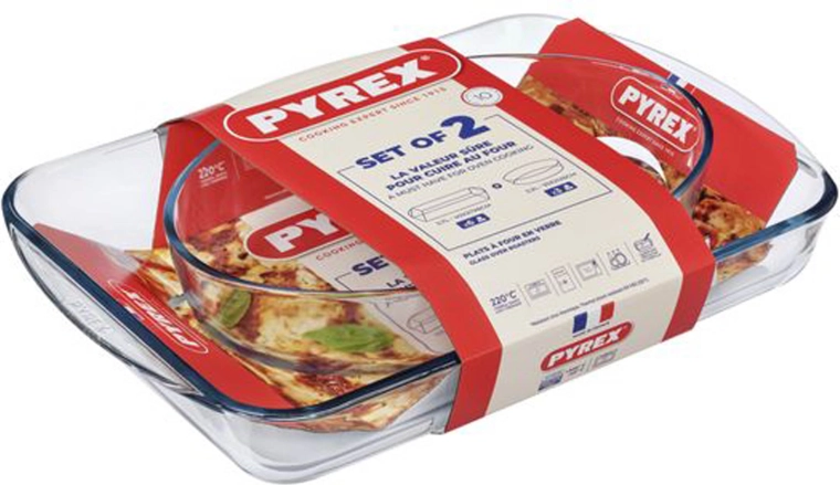 Set tăvi de copt din sticlă PYREX 3,7 l + 2,2 l (2 buc.)