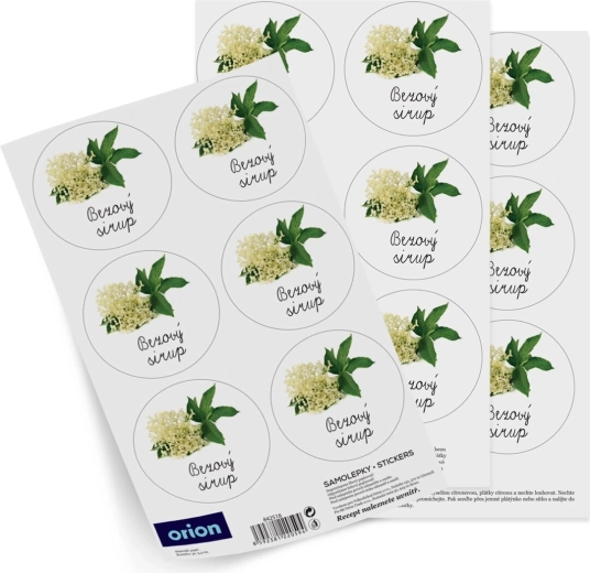 Autocolante pentru sticle Sirop de soc 18 buc. CZ