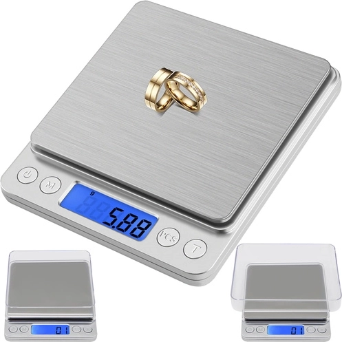 Cântar digital de bucătărie și pentru bijuterii RUHHY 500 g cu precizie de 0,01 g