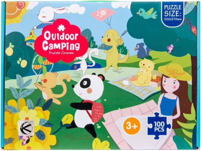 Puzzle pentru copii cu animăluțe în parc, 100 de piese - 1 bucată