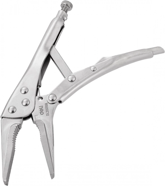 Clește lung cu închidere Deli Tools argintiu