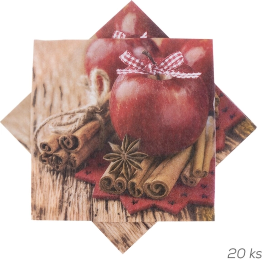 Șervețele de hârtie cu model de mere 33 × 33 cm, 20 buc.