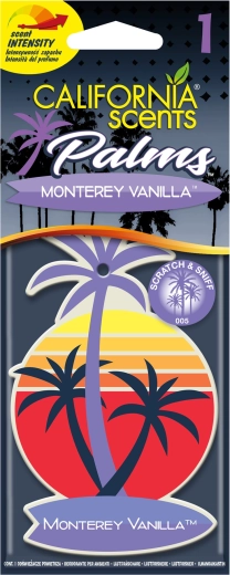 Odorizant auto California Scents Palm Monterey Vanilla – parfum suspendat în formă de palmier