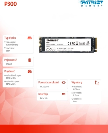 SSD P300 256GB M.2 PCIe