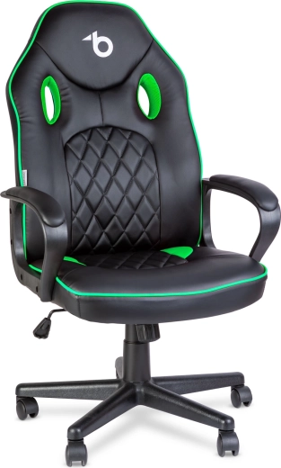 Scaun de gaming cu spătar negru/verde