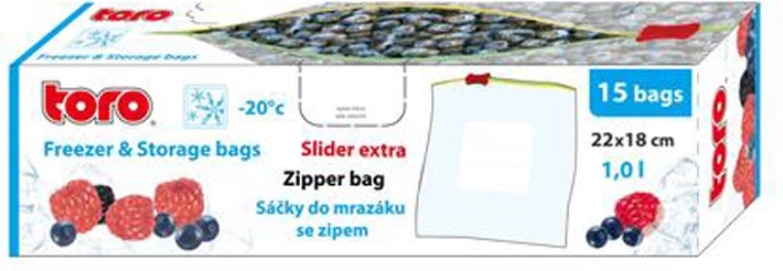 Pungi pentru congelator TORO, resigilabile, 1 l, 15 buc