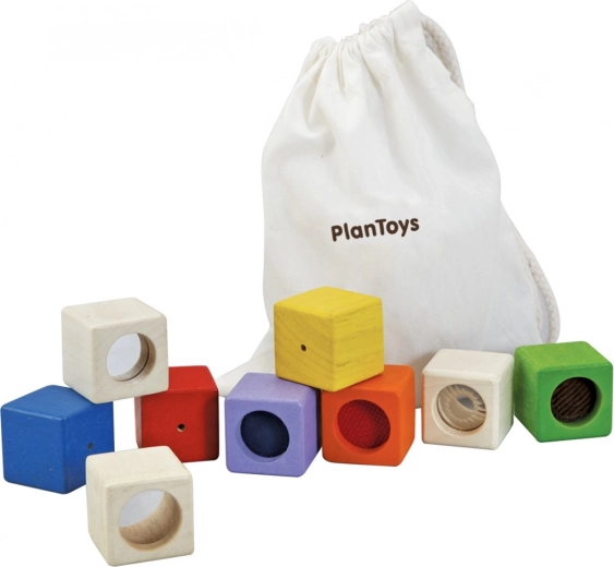 Plan Toys cuburi senzoriale – set 9 buc.