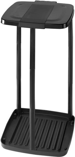 Suport din plastic pentru saci de gunoi Heidrun, negru, 34 × 31 × 67 cm