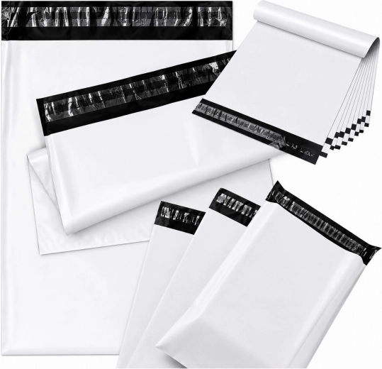 Plicuri poștale albe din plastic pentru curierat A3 310 × 420 mm - 50 buc.