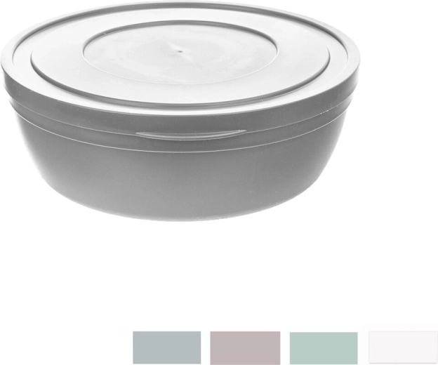 Bol din plastic cu capac Kapa flat 17 cm (mix de culori)